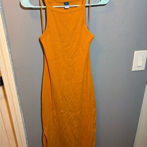 Old Navy Bright Orange Midi Dress